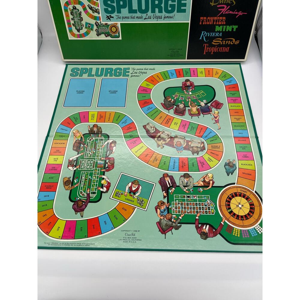 NOS Las Vegas Nevada Vintage Splurge Casino Board Game 1968 Crea Tek Casinos - Picture 13 of 15